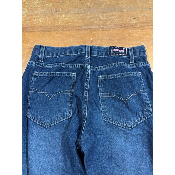 Bubblegum USA Y2K Bootcut Jeans Women’s 3/4 Blue 100% Cotton Made in USA - Picture 5 of 8